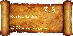Kozicz Endre névjegykártya